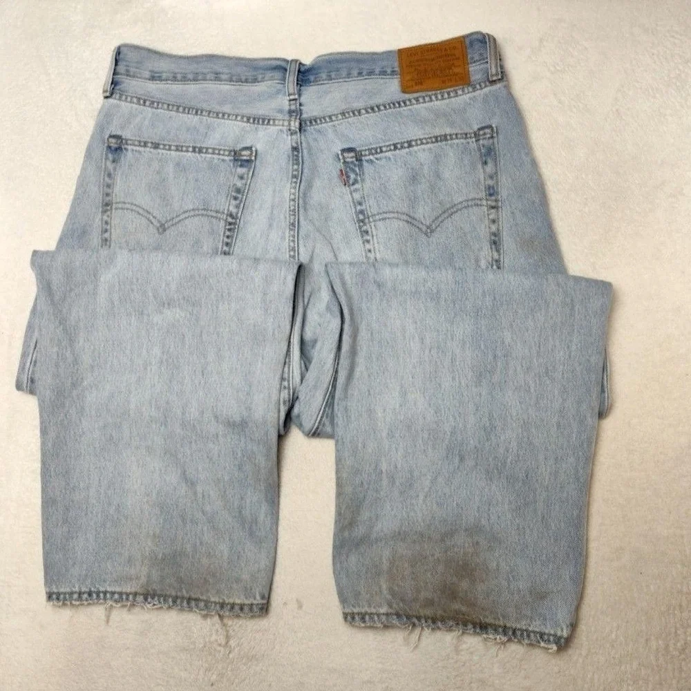 Levis 578 Jeans Mens 36x30 Blue Light Relaxed Premium Baggy Loose Distressed
